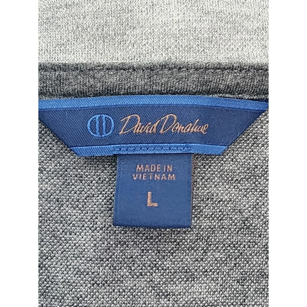 David Donahue Mens Cotton Blend Charcoal Quarter-Zip Pullover Sweater Size Large